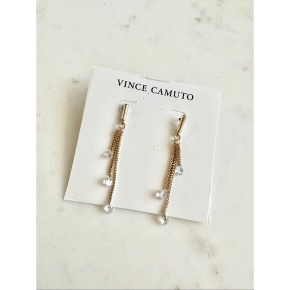 Vince Camuto cubic zirconia dainty dangle earrings - Picture 1 of 2